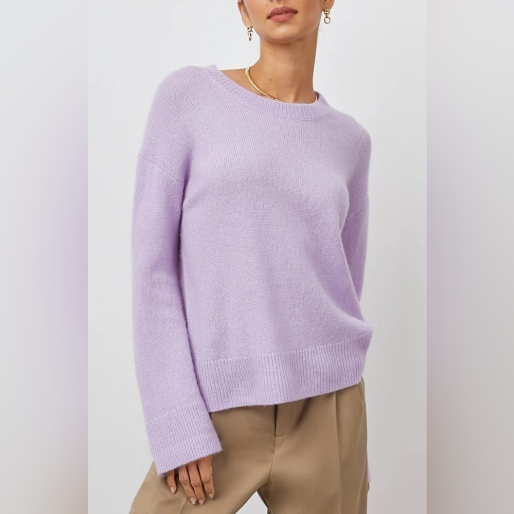 Rails Juno Lavender Crew Neck Sweater Wool Cashmere Silk Blend Softcore Pastel